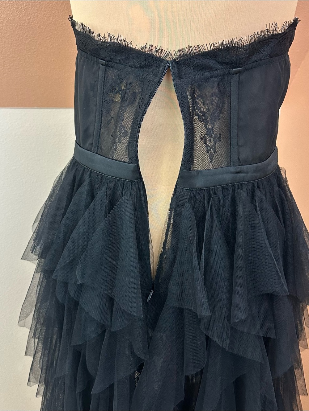 Nova Luxe Anastasia Tulle Maxi Dress 1X Black Corset Gothic Halloween Gown - Picture 8 of 16